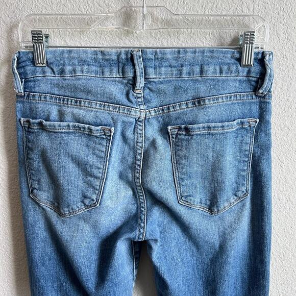 Frame Le Crop Mini Boot Women's 27 Mid Rise Stretch Medium Wash Distressed - Picture 4 of 7